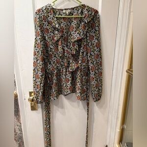 Max Studio Black Floral Blouse